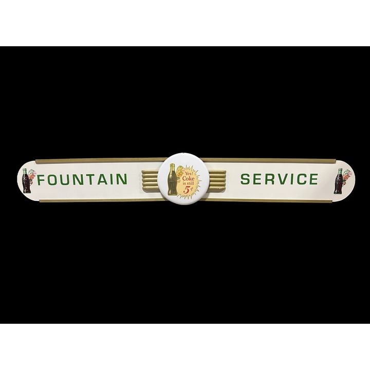Reproduction Kay Coca Cola Coke Fountain Service White 12" Button Porcelain Sign