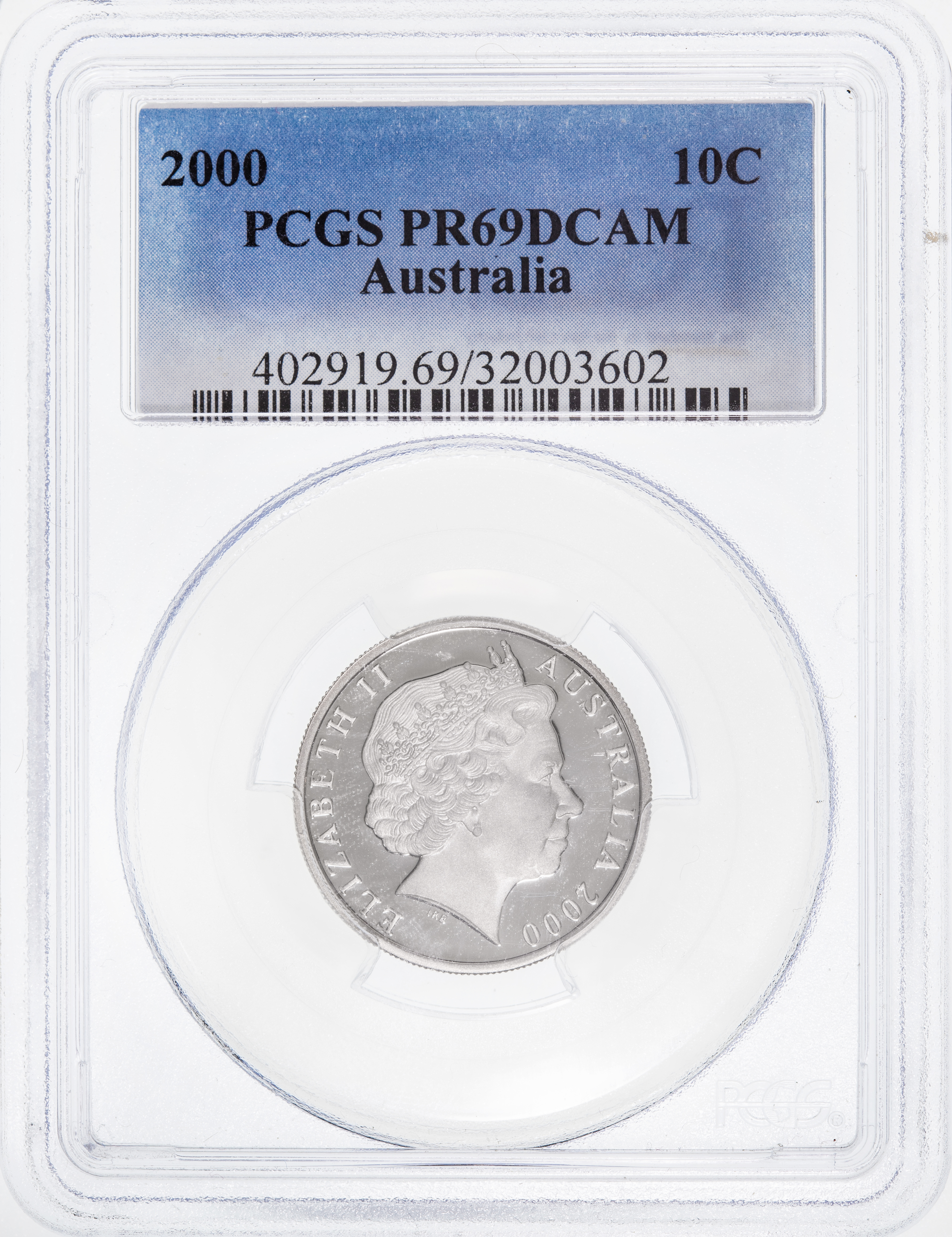 Ten Cent, 2000, Pcgs Pr69dcam