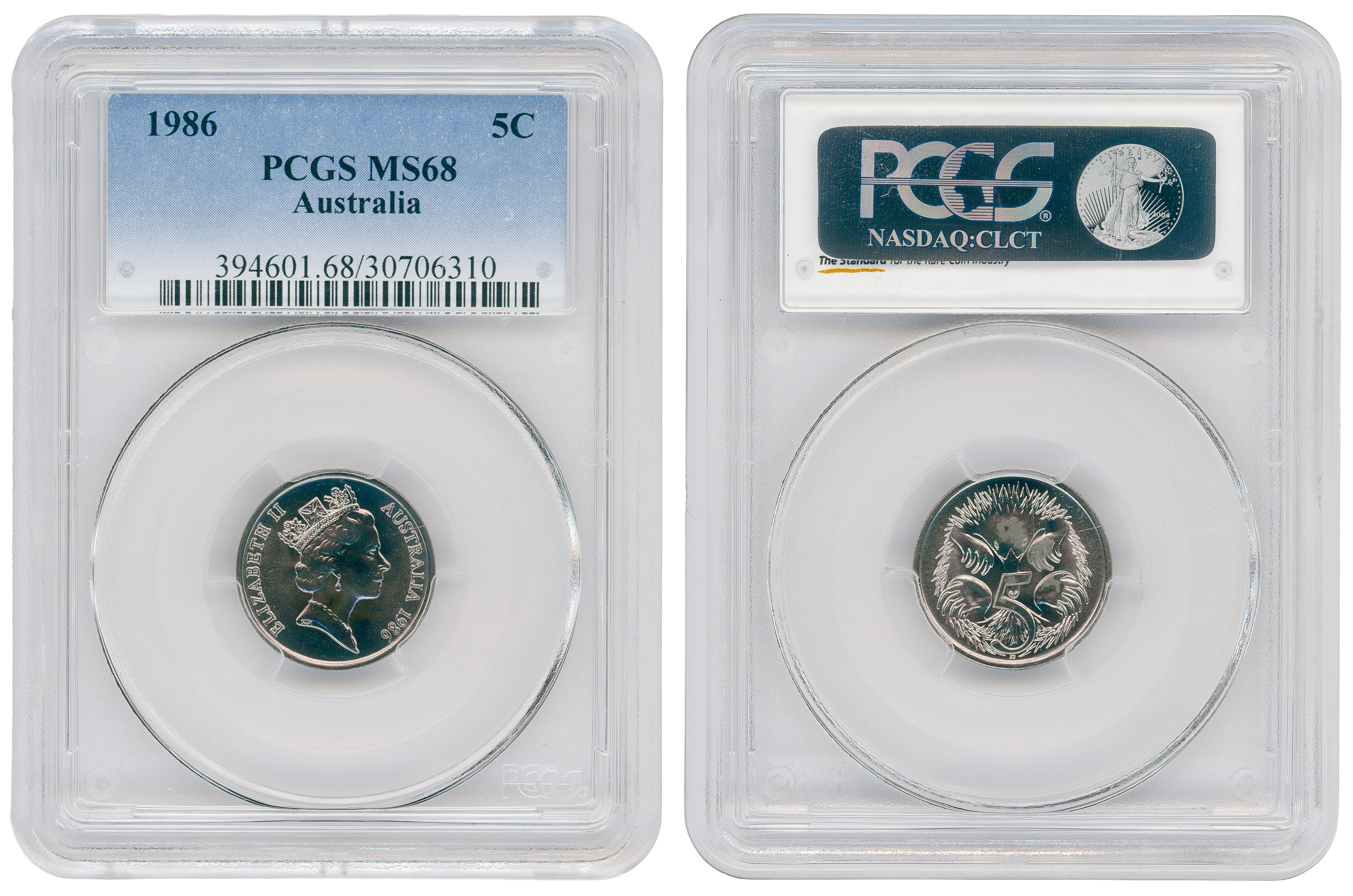 Low Echidna, Five Cent, 1986, PCGS MS68