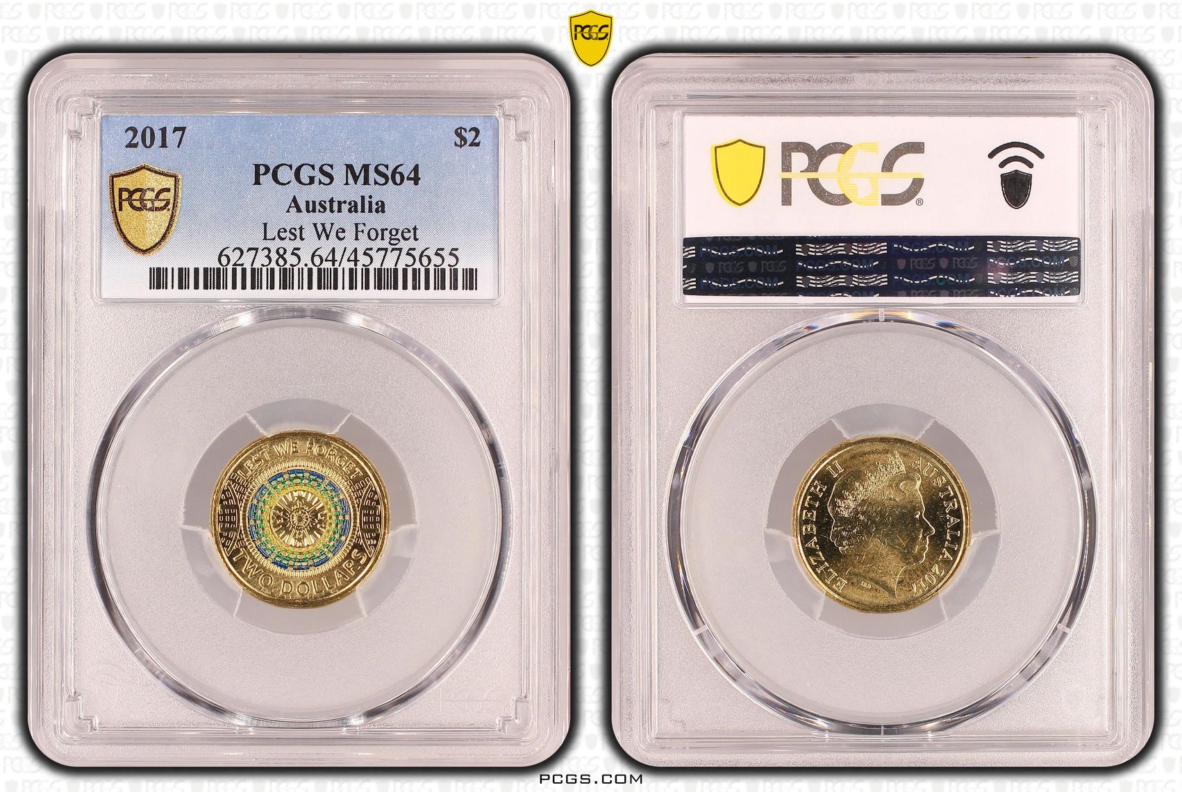 Lest We Forget Colorized, Two Dollar, 2017, PCGS MS64