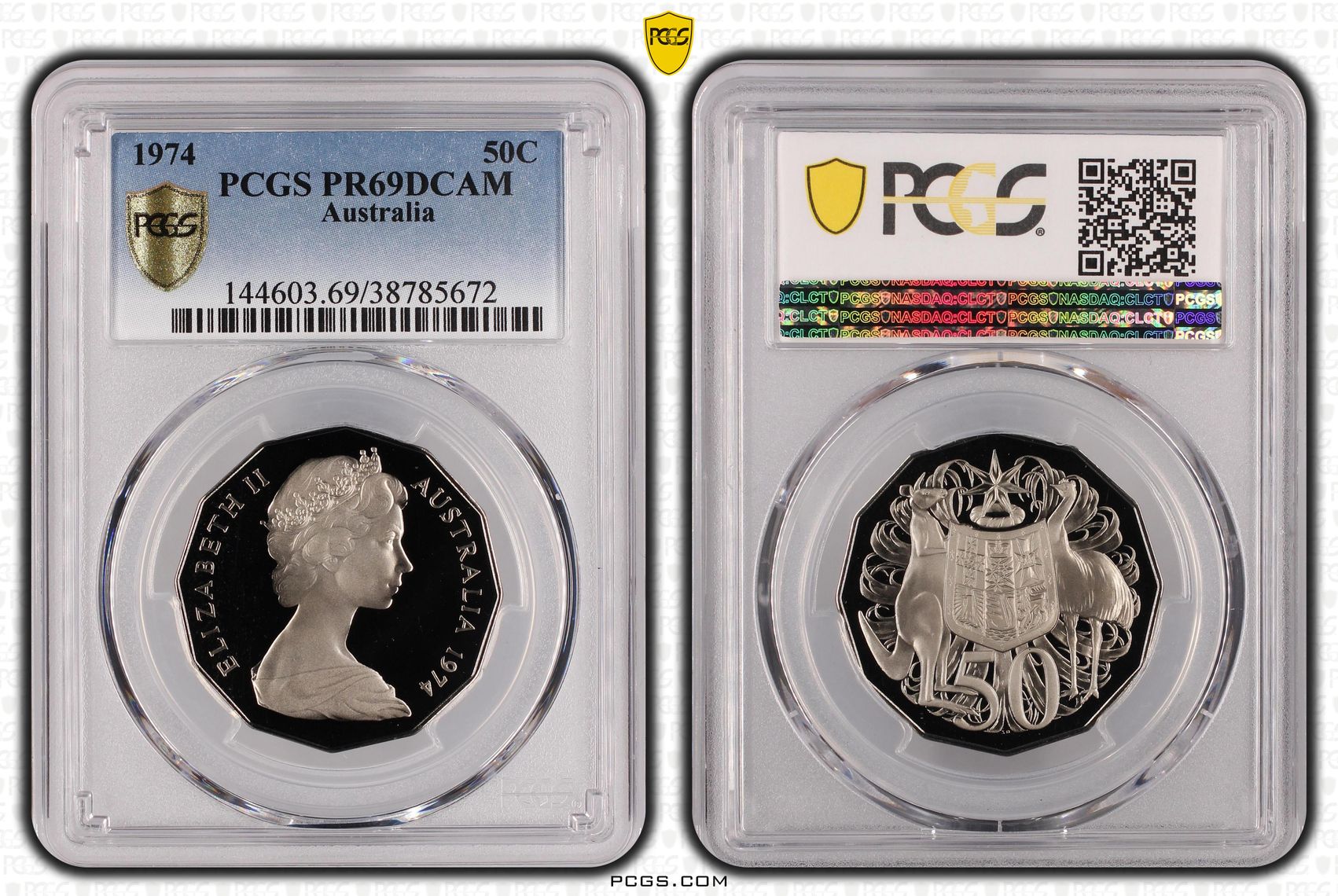 256 · 1974 Australia Fifty Cent, 50c PCGS - PR69DCAM -672