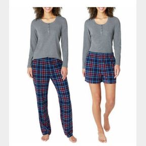 3 PIECE EDDIE BAUER WAFFLE FLEECE SLEEP SET SIZE M