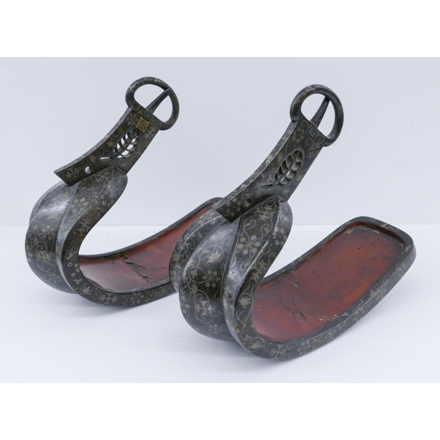 Pair Japanese Edo Abumi Samurai Stirrups