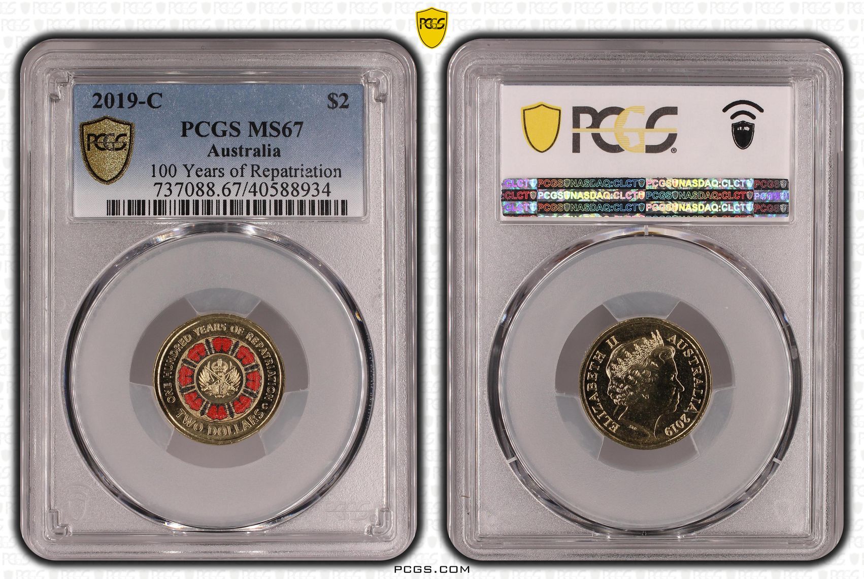 2019-C Australia Two Dollar, $2 100 Years of Repatriation PCGS - MS67 -934