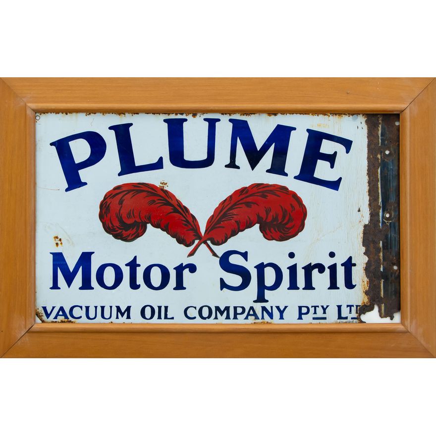 An early-20th-century enamel sign