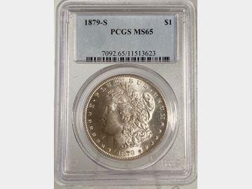 1879 USA 'San Francisco Mint' Morgan Silver Dollar PCGS MS65