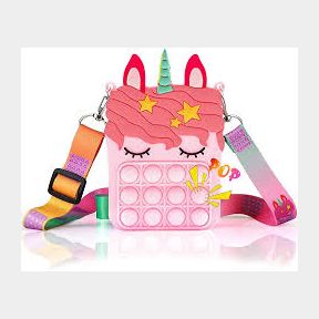 Push Pop Fidget Toy Crossbody Bag - Unicorn - PINK - Bar 9902027188024 - 51748/20278 AS B2 (S9)