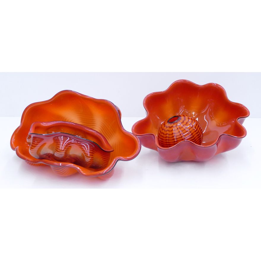 Dale Chihuly ''Scarlet Seaform Set'' 1989 Glass