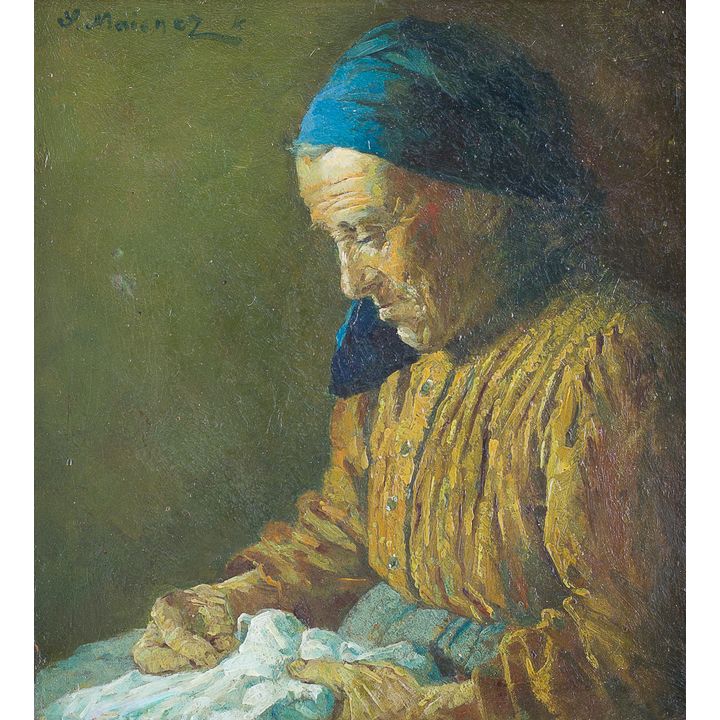 Salomon Meisner | Staruszka z robótką