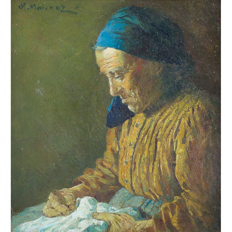 Salomon Meisner | Staruszka z robótką