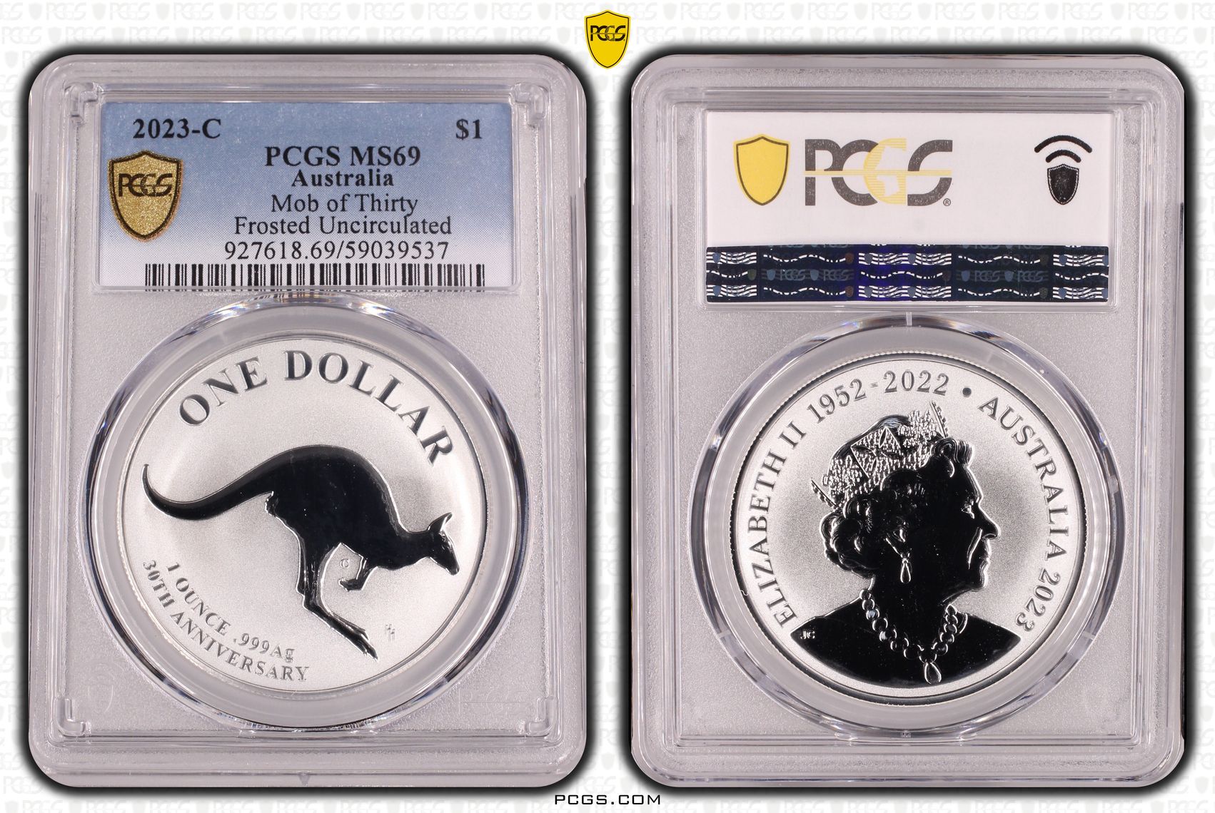 Mob of Thirty Frosted Uncirculated, One Dollar, 2023-C, PCGS MS69