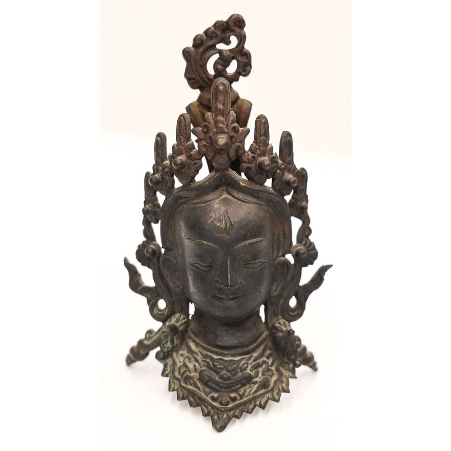 Tibetan Vajrasattva Bronze Buddhist Head