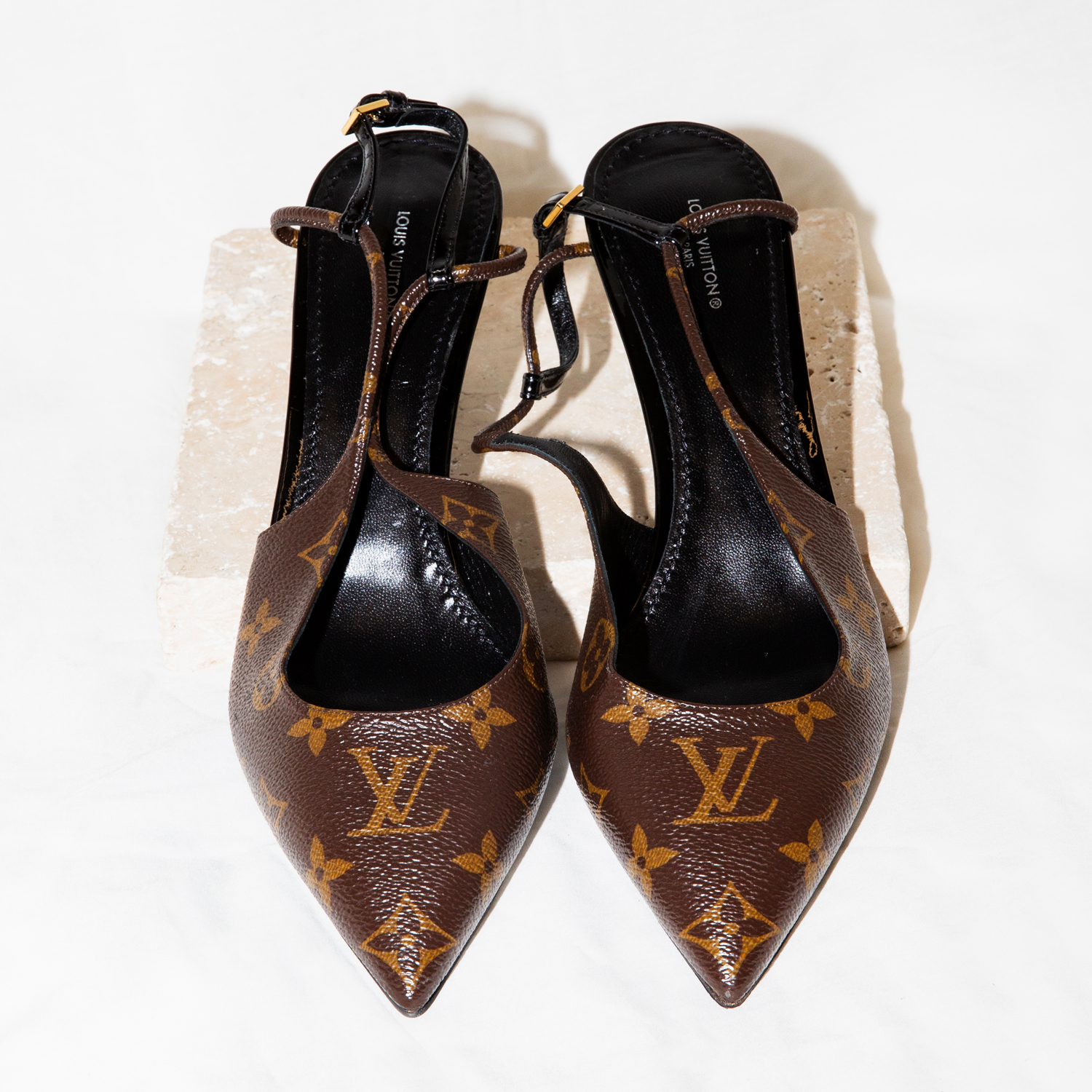 16 · Louis Vuitton "Cherie" Slingback Pumps Size 41