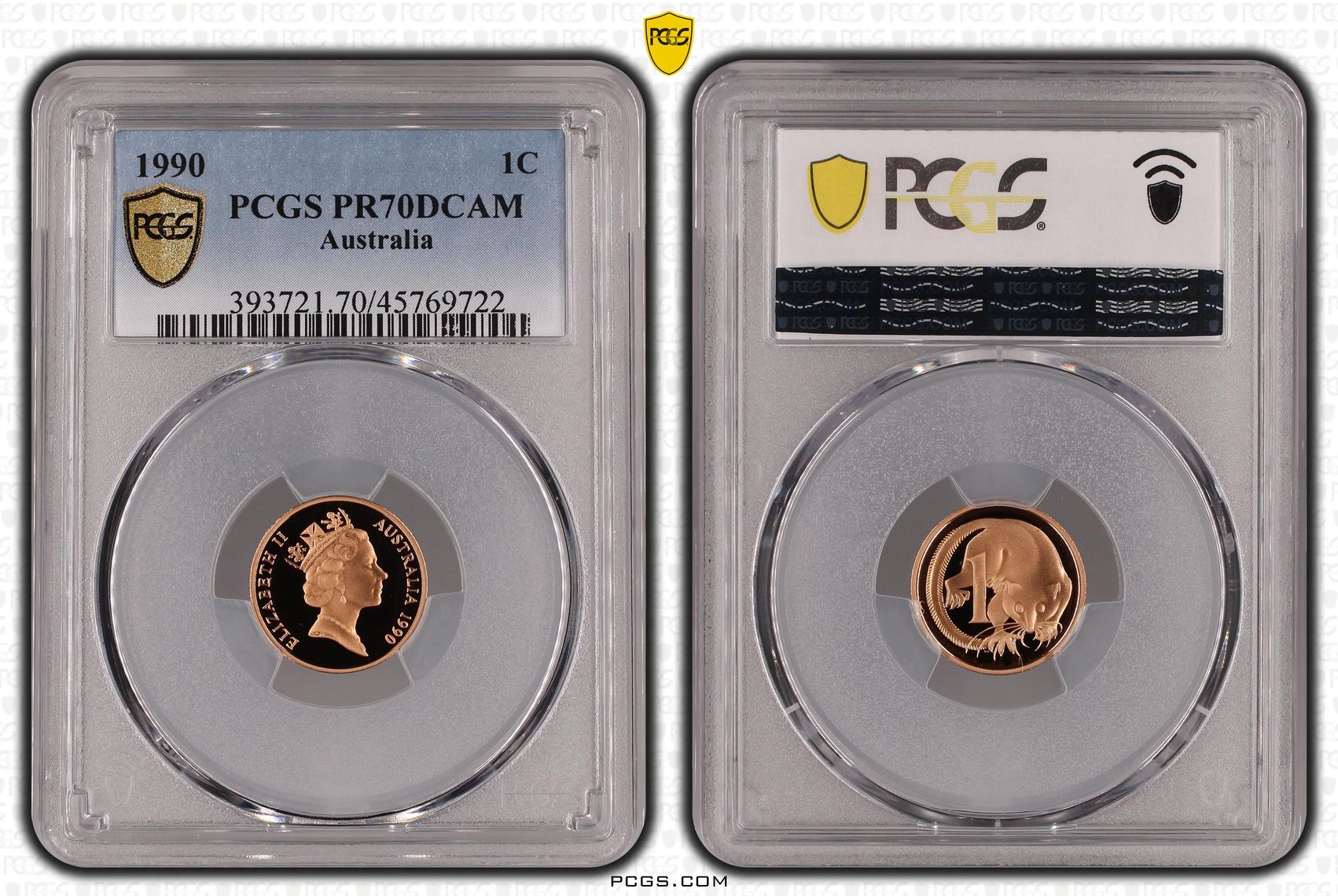 Top pop, One Cent, 1990, PCGS PR70DCAM