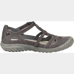 JBU WOMENS SYDNEY FABRIC CLOSED TOE CASUAL ANKLE STRAP, CHARCOAL/GRAY, SZ 9