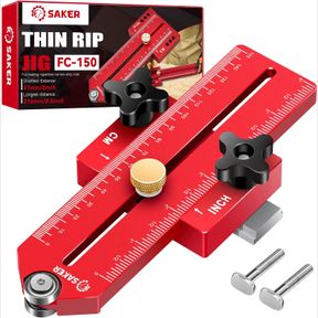 SAKER THIN RIP JIG TABLE SAW JIG GUIDE, MAKING REPETITIVE NARROW STRIP CUTS, FIT FOR 3/4" X 3/8" SLOTS, FOR TABLE SAW BAND SAW ROU