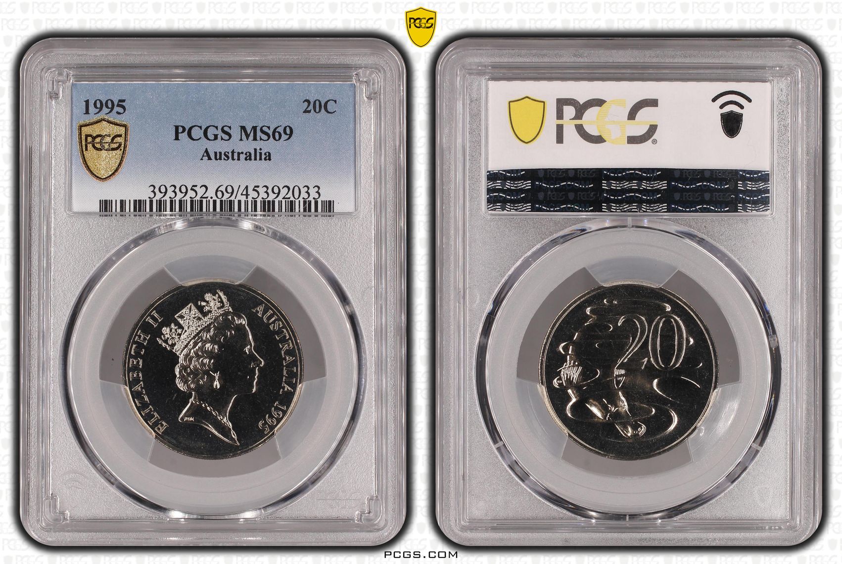 Twenty Cent, 1995 POP Report 14/0, PCGS MS 69