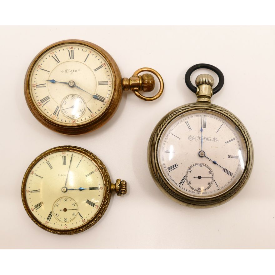 3pc Elgin Pocket Watches.