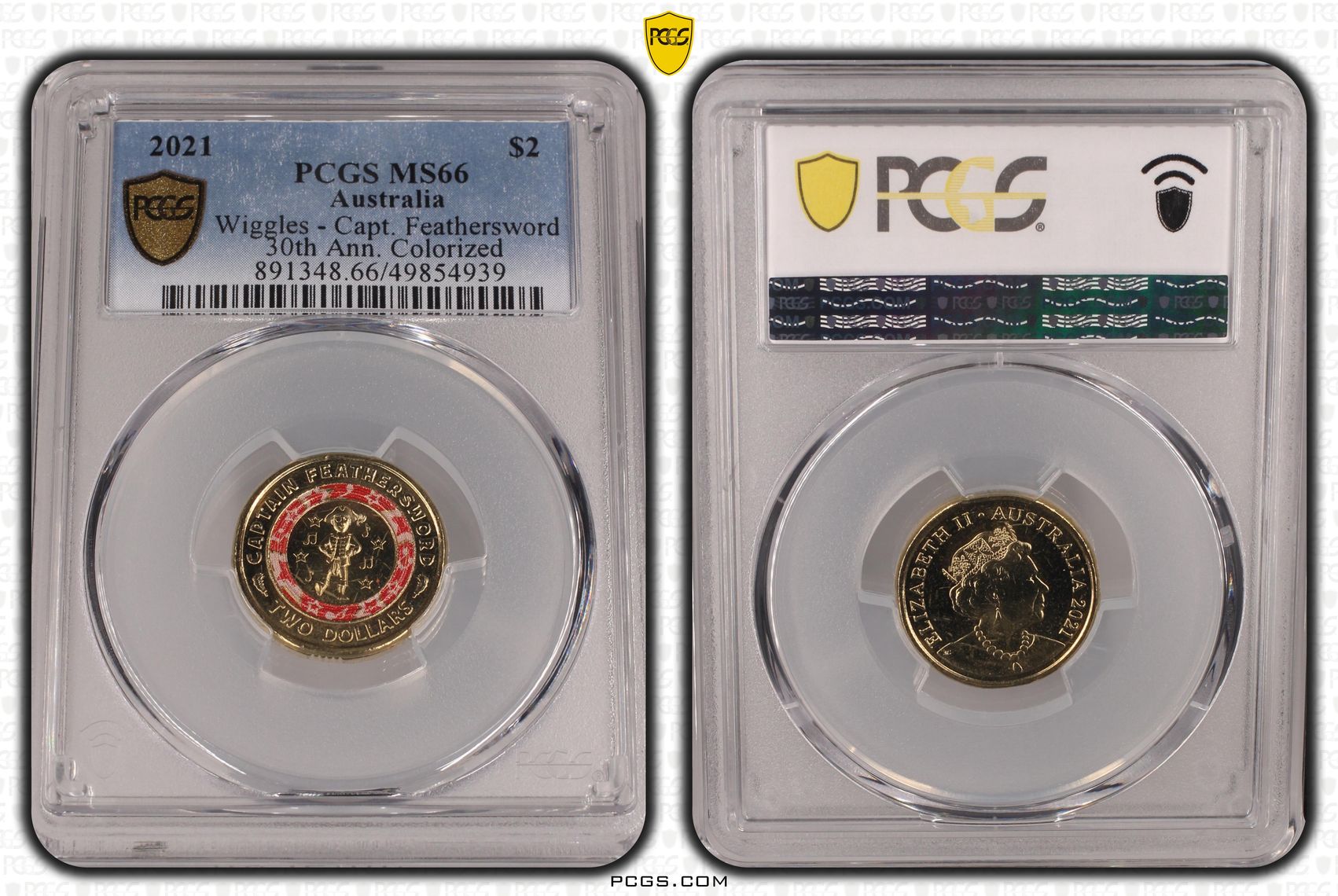 Wiggles - Capt. Feathersword , Two Dollar, 2021, PCGS MS66