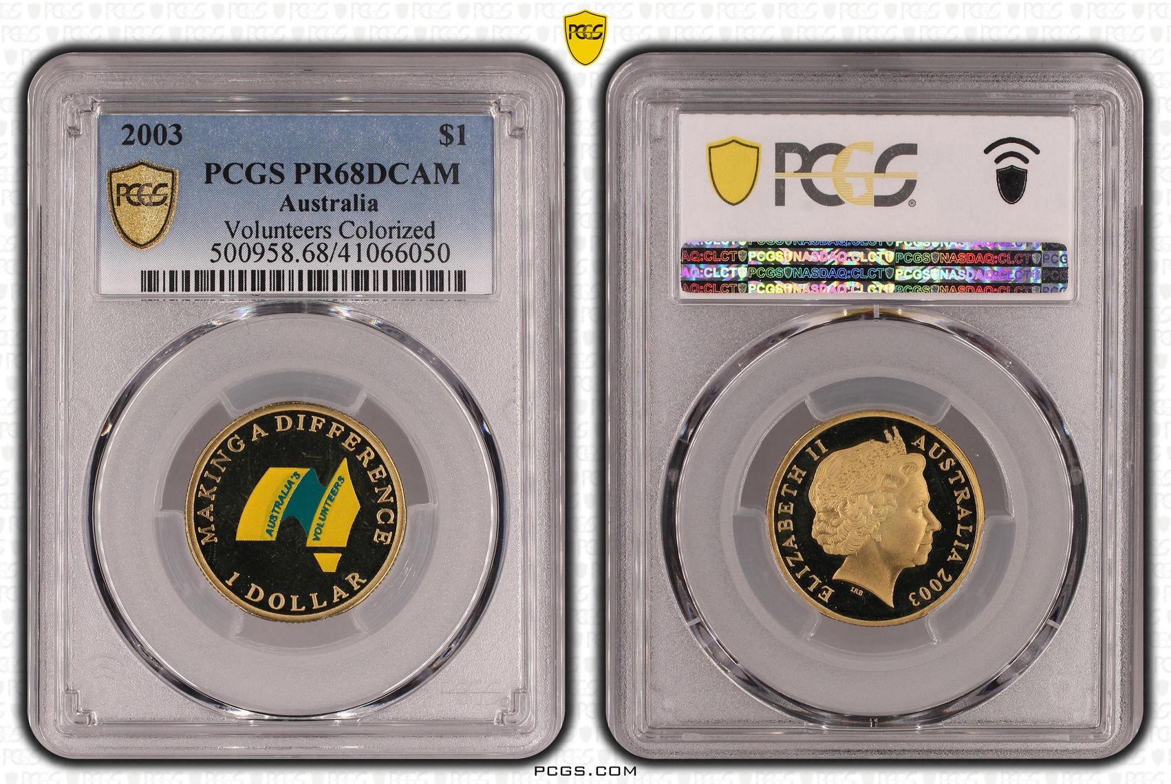 Volunteers Colorized, One Dollar, 2003, PCGS PR68DCAM