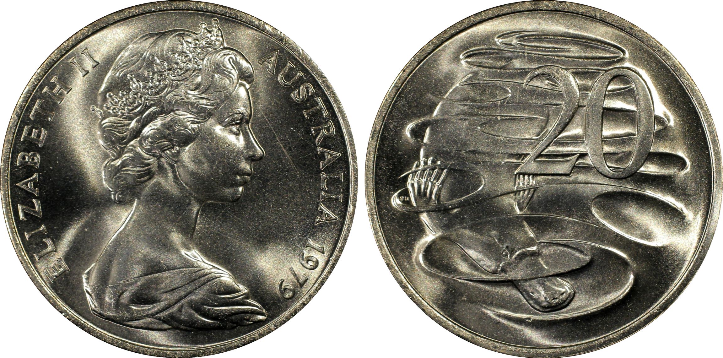 1979 Australia Twenty Cent, 20c PCGS - MS66 -695