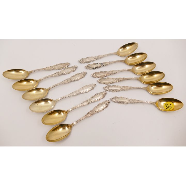 Set 12pc Gorham Luxembourg Sterling Coffee Spoons- 244g