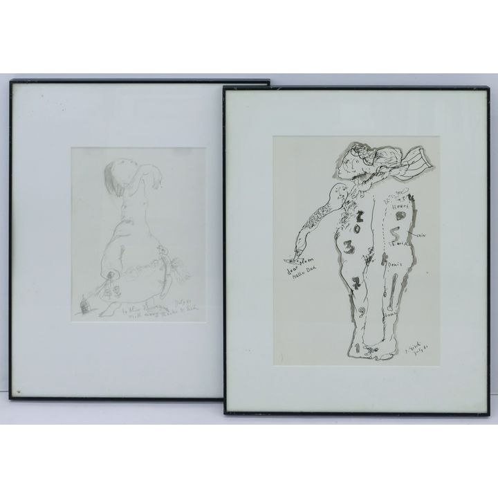 2pc Erwin Eisch ''Figure Drawings'' 1981