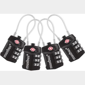 NORMAL MUSBUS 4PK TSA APPROVED LUGGAGE LOCKS, TRAVEL SUITCASE LOCK COMBINATION, TRAVEL ESSENTIALS ALLOY TSA LOCK, SMALL WIRE LOCK
