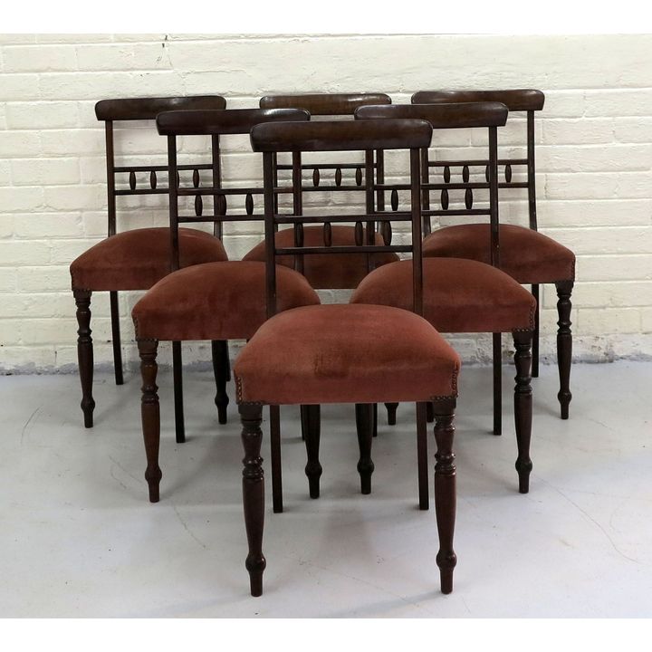 SET OF 6 MAHOGANY DINING CHAIRS