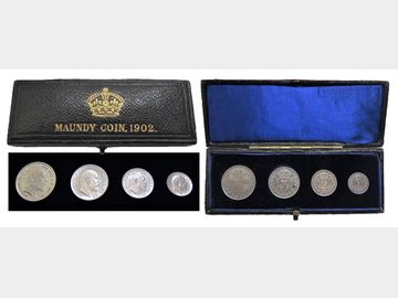 1902 EDWARD VII SILVER MAUNDY SET IN CASE