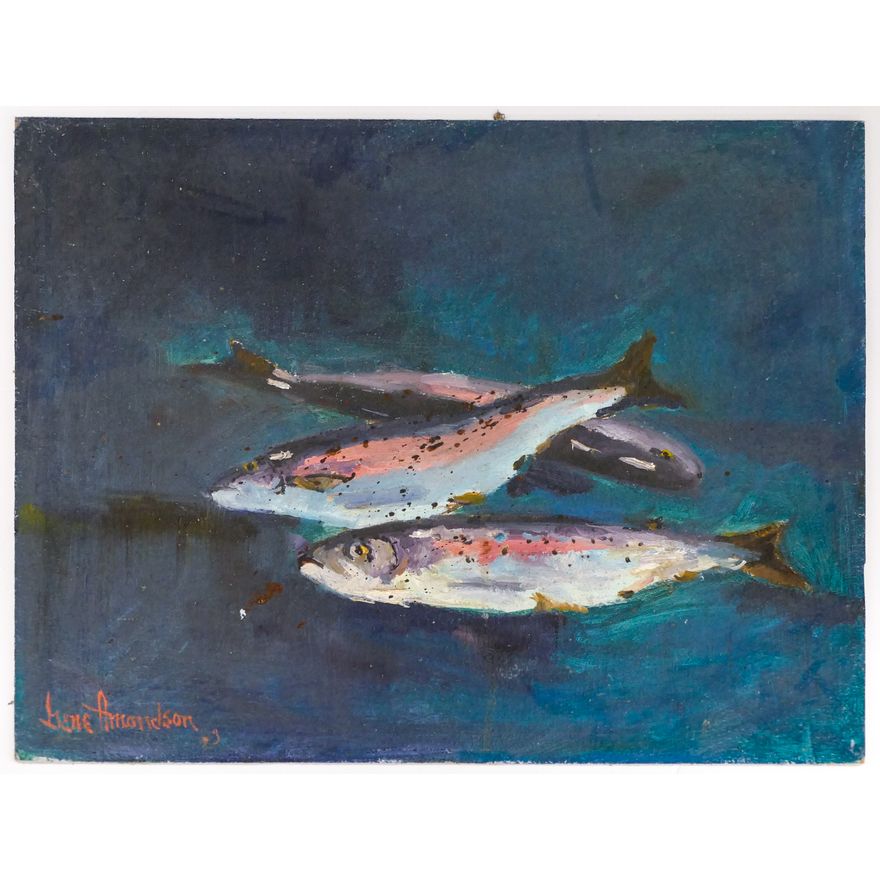 Gene Amondson ''Rainbow Trout'' Oil on Masonite 16''x20''