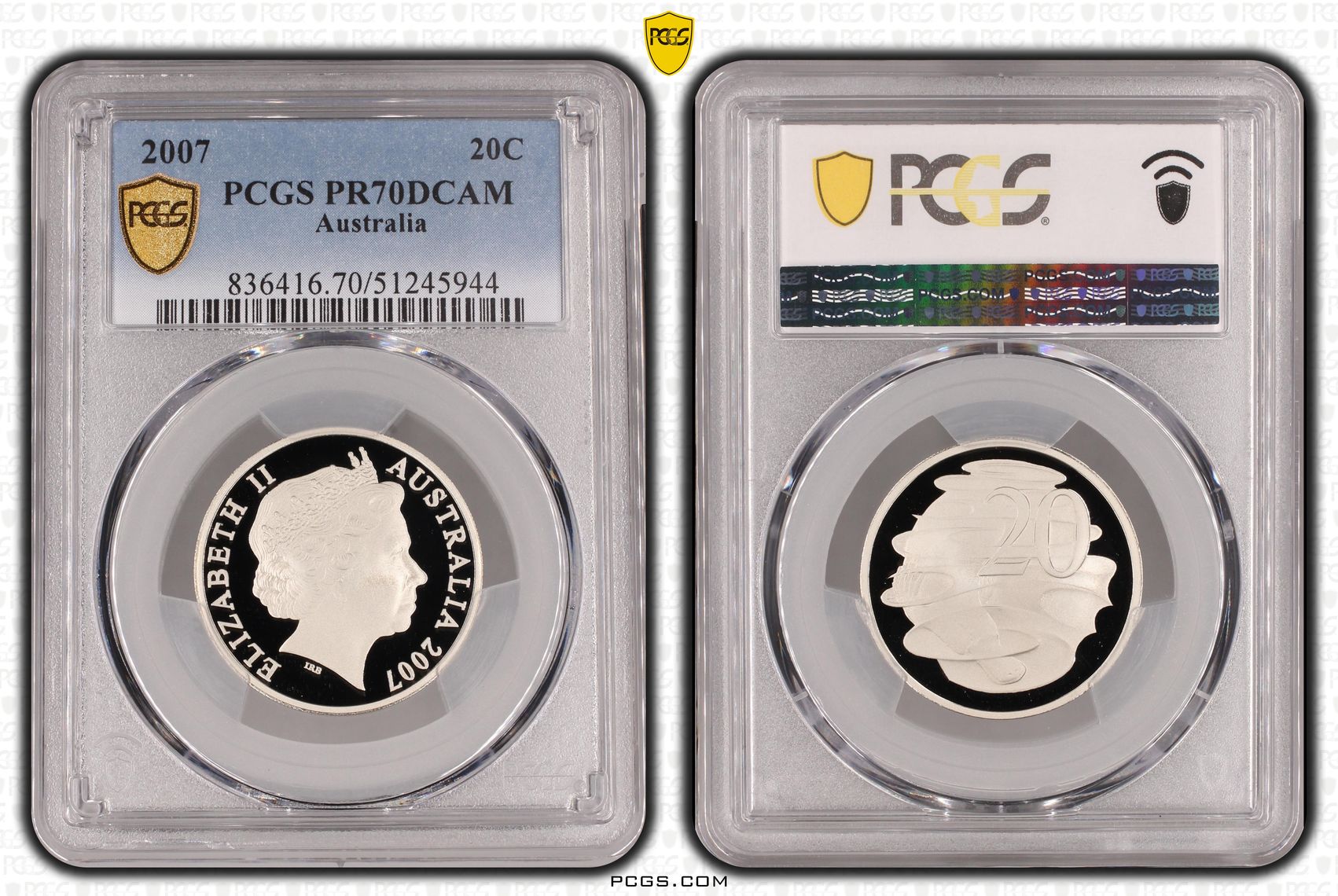 Twenty Cent, 2007, PCGS PR70DCAM