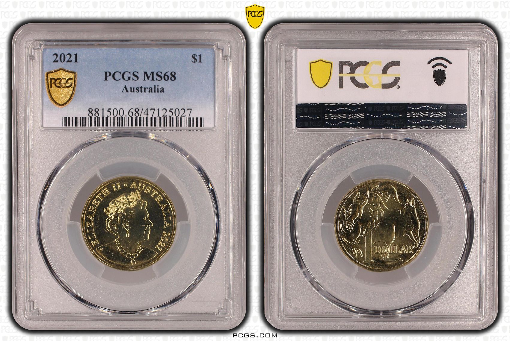 480 · Elizabeth II, One Dollar, 2021, PCGS MS68