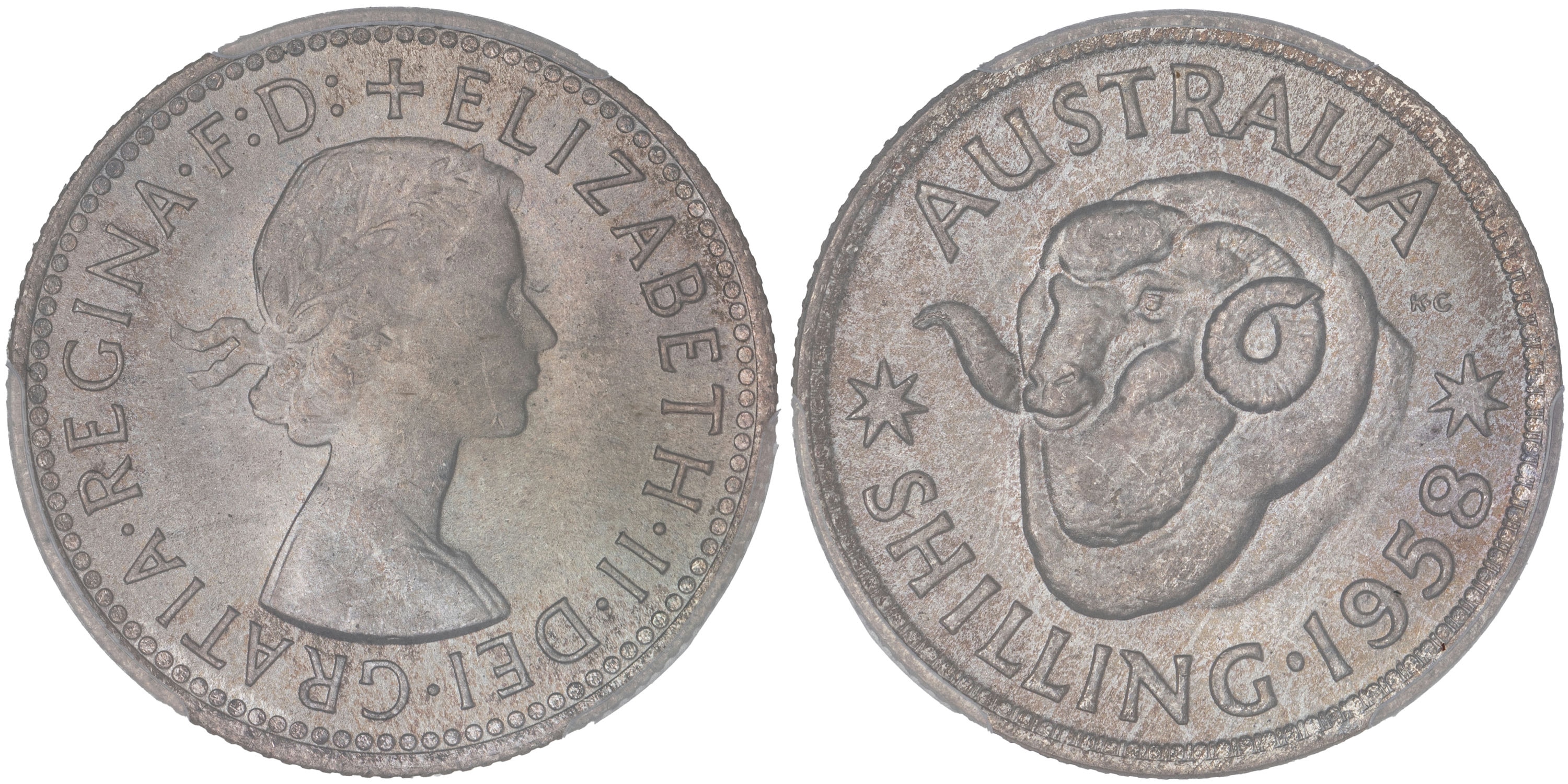 Elizabeth II, Shilling, 1958, PCGS MS66
