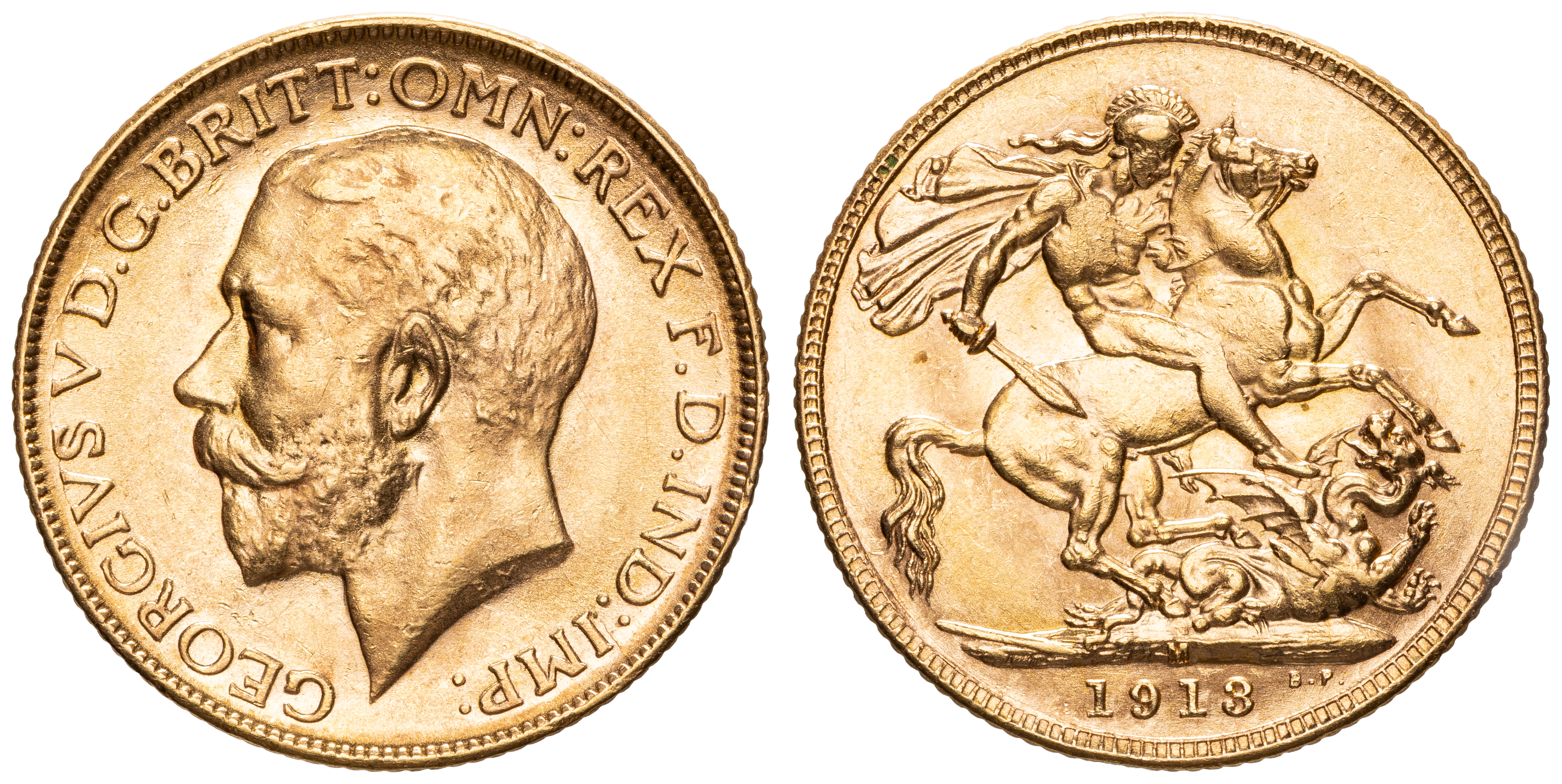 George V, Sovereign, 1912-M, aUNC