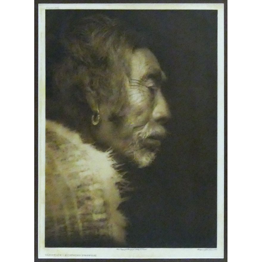 Antique Edward Curtis ''Yakotlus - Quatsino'' (Plate 346) Large Photogravure