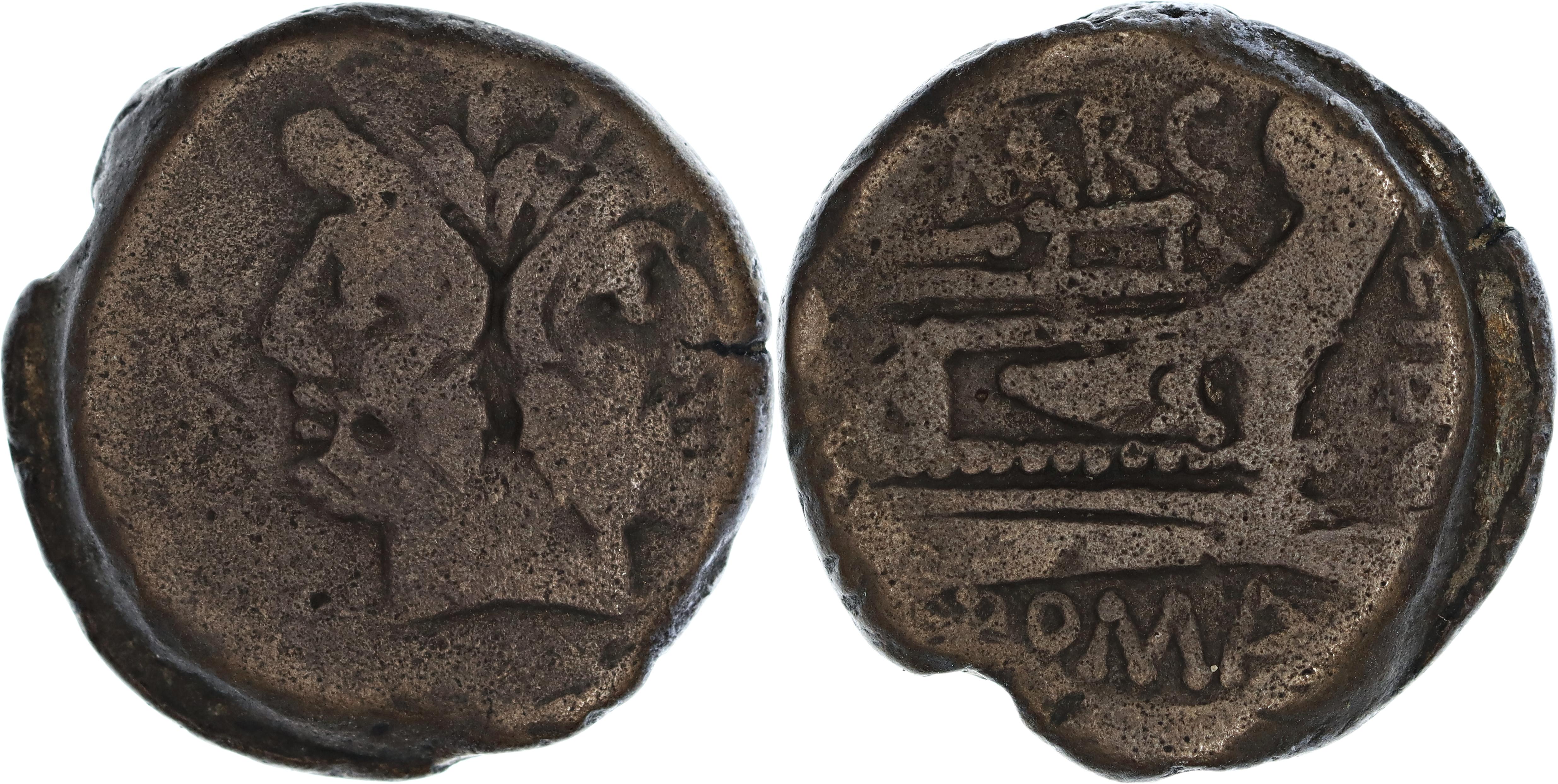 Roman Republic, Q. Marcus Libo, Æ As, 148 BC, F
