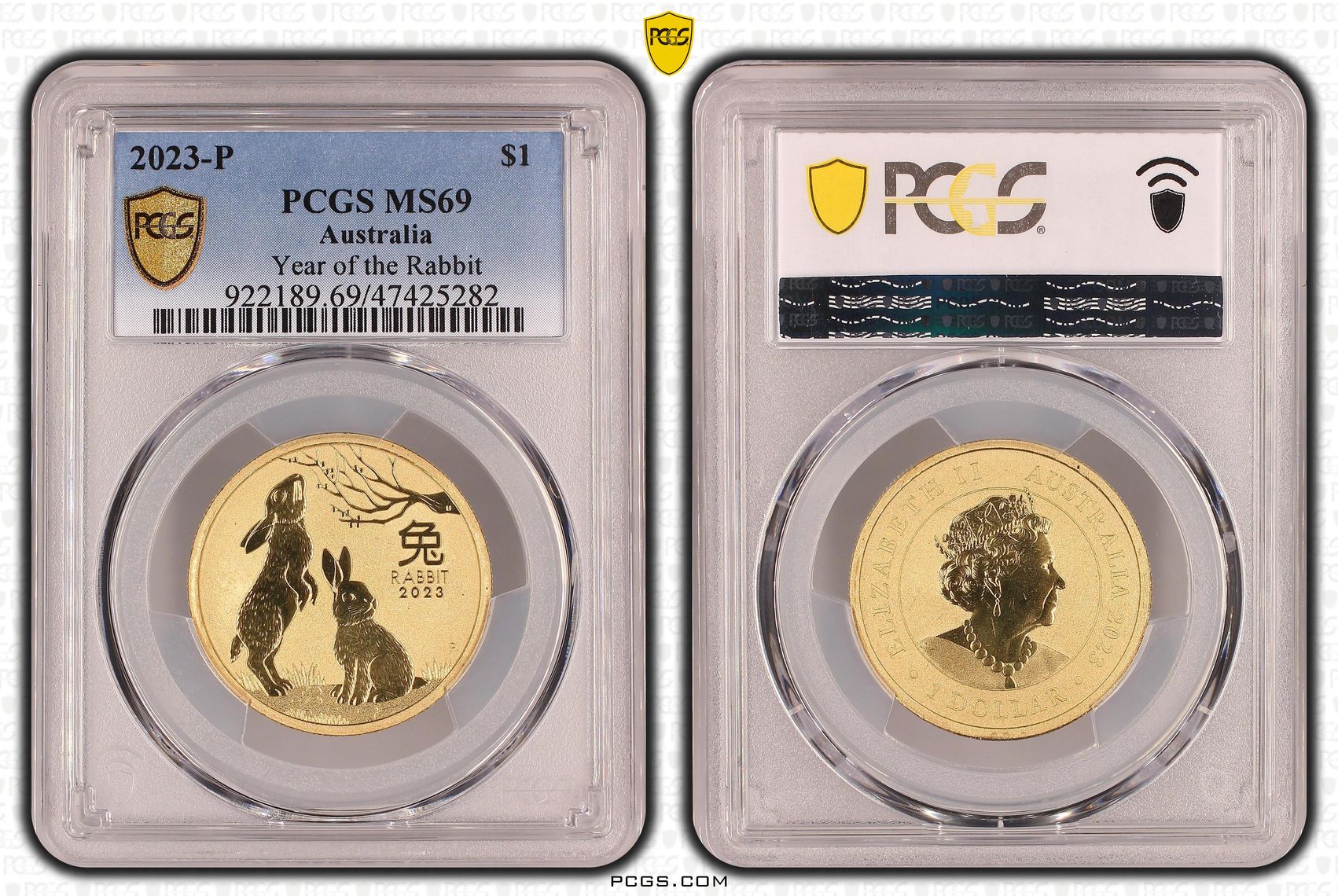 Year of the Rabbit, One Dollar, 2023-P, PCGS MS 69