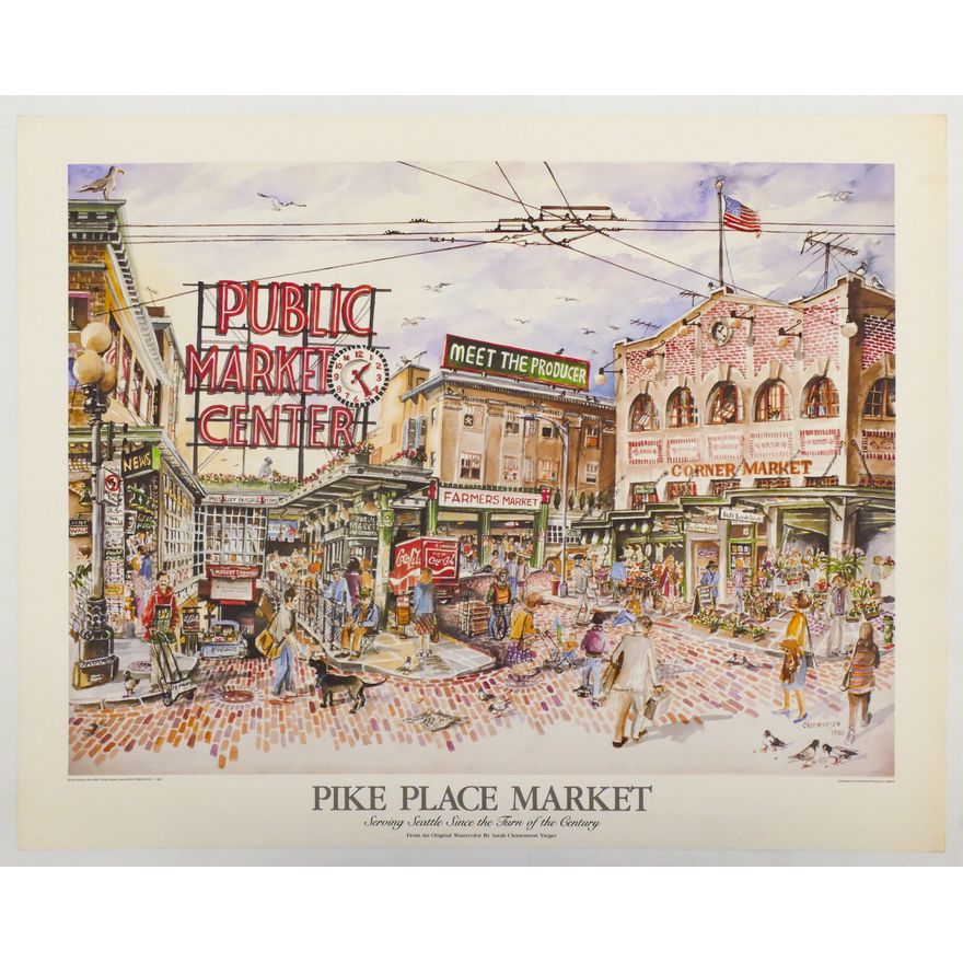Sarah Clementson Wagner ''Pike Place Market'' 1986 Lithograph