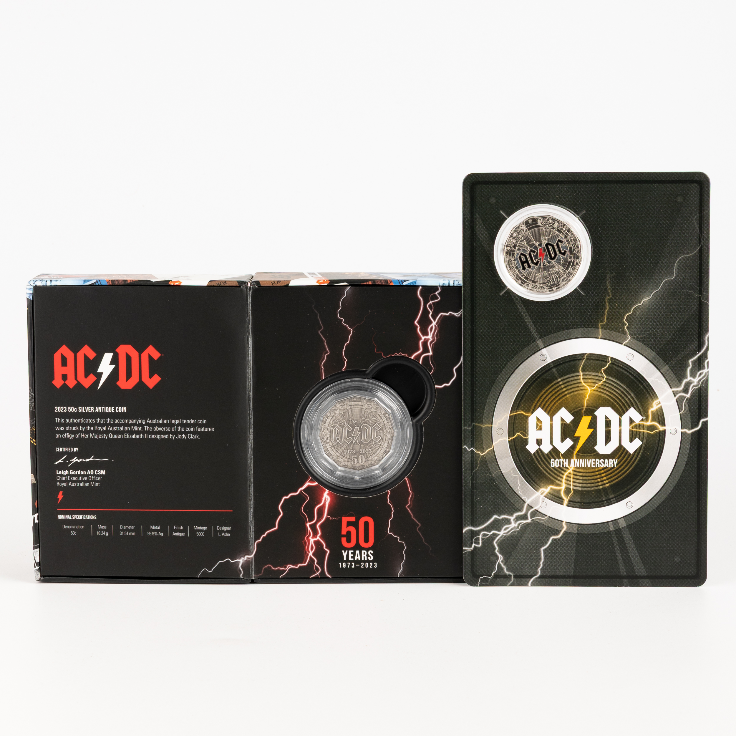 Elizabeth II, RAM - AC/DC, Fifty Cents, 2023, UNC