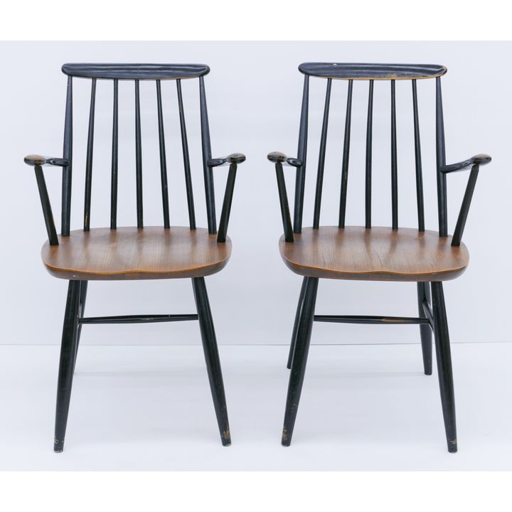 Pair Ilmari Tapiovaara Finnish Teak Armchairs