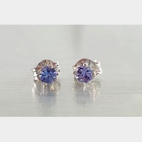 9CT WHITE GOLD TANZANITES STUDS 0 .100CT - 51929/1350