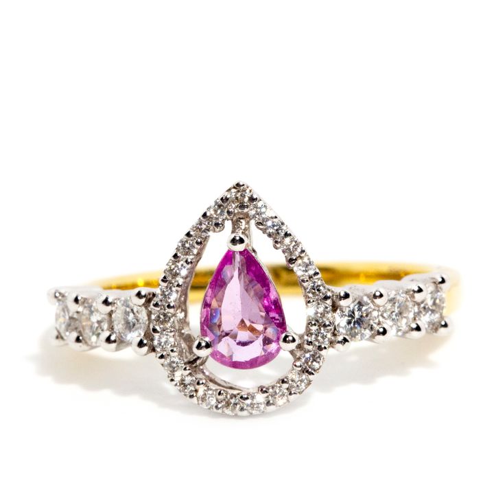 Pink Sapphire & Diamond 18 Carat Gold