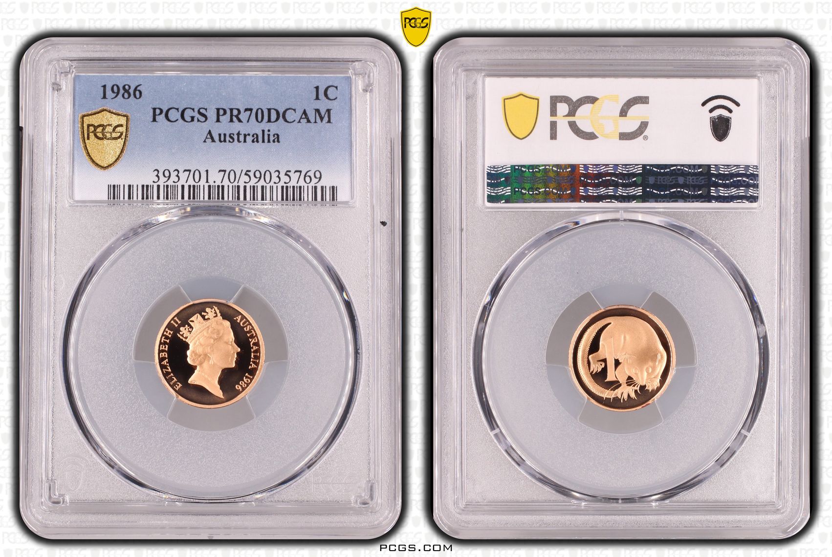 One Cent, 1986, Pcgs Pr70dcam