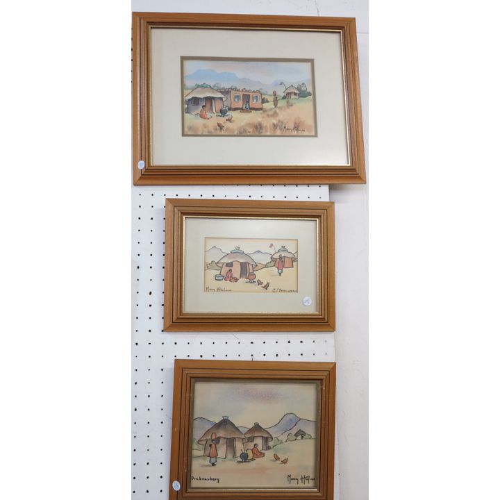 SET OF 3 WATERCOLOURS