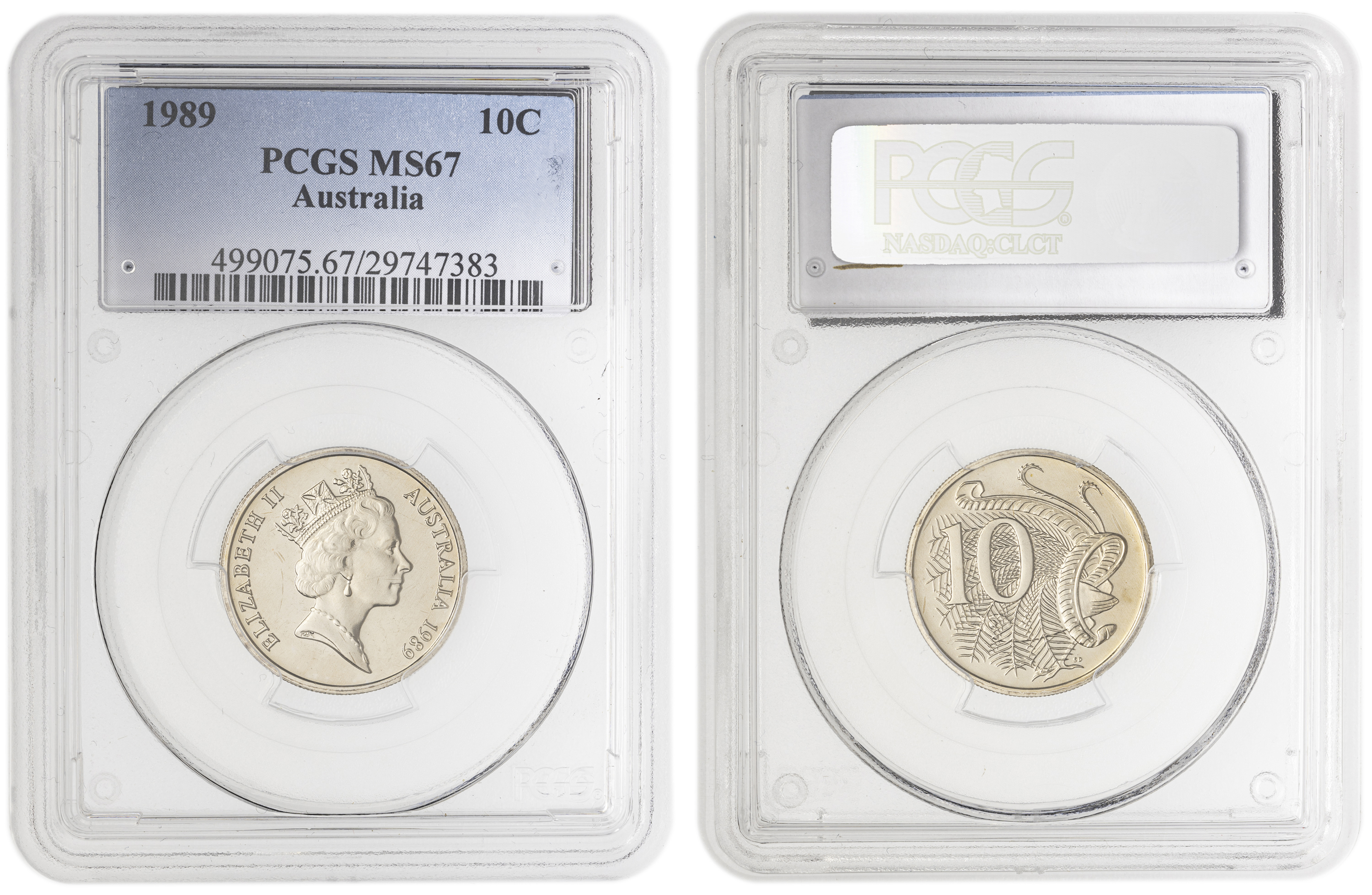, Ten Cent, 1989, PCGS MS67