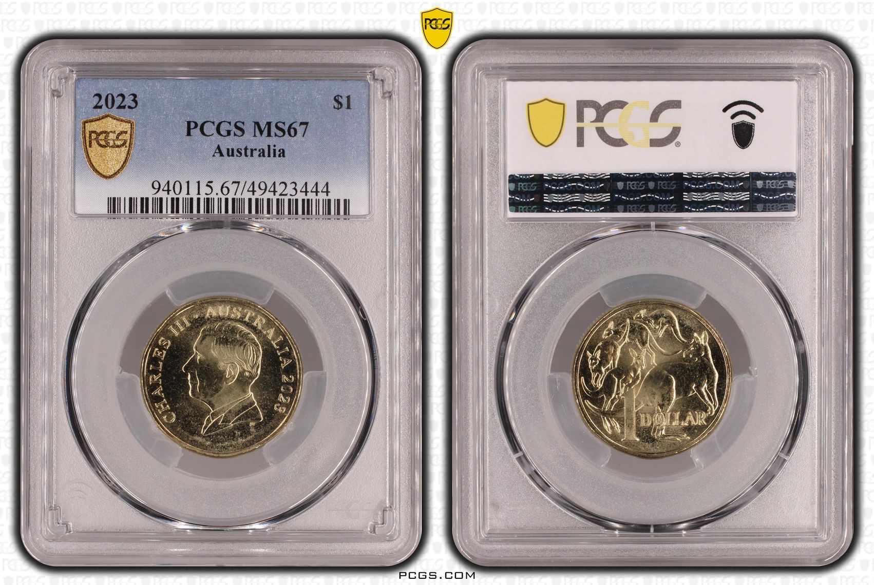 Charles III, One Dollar, 2023, PCGS MS67