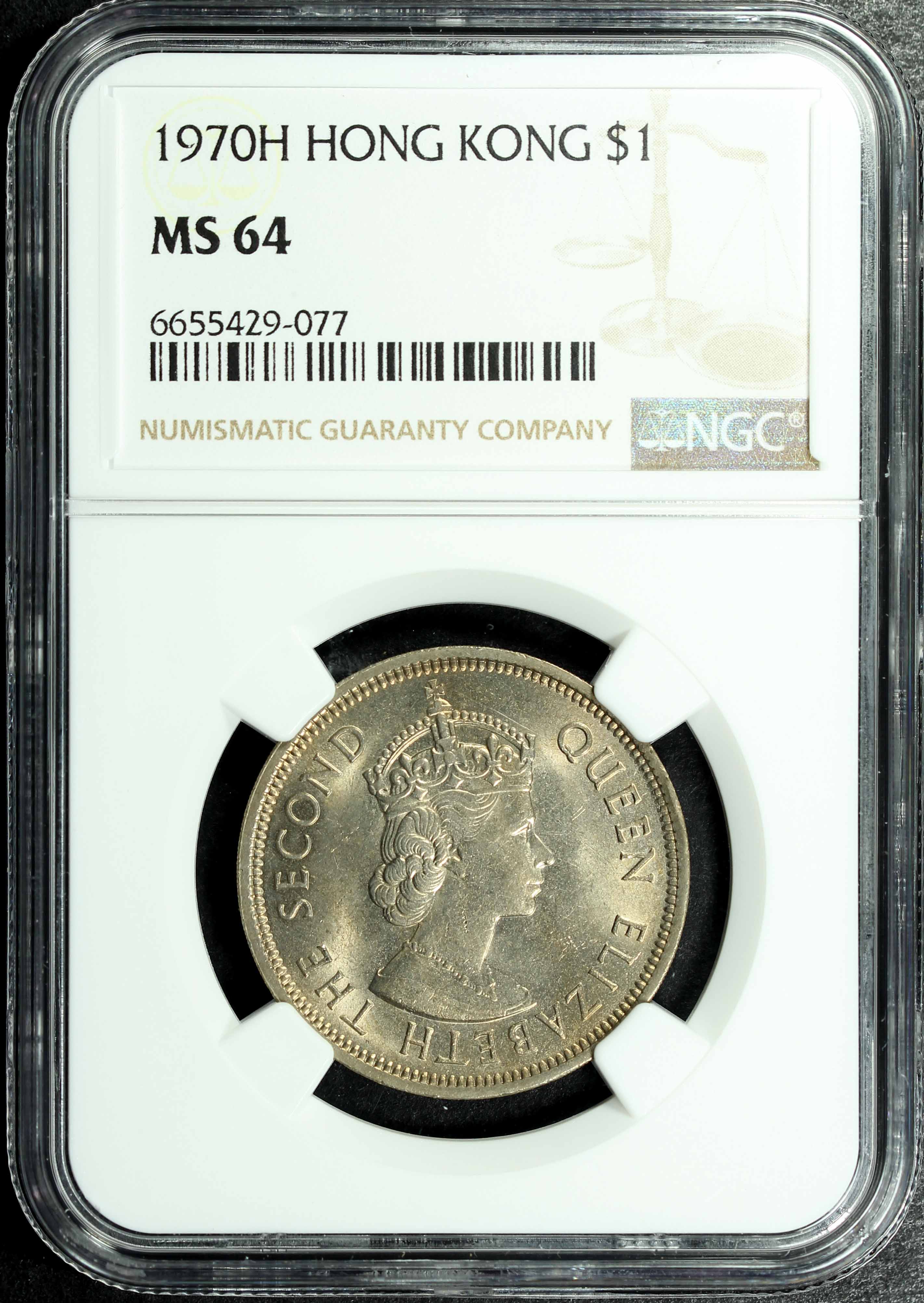 Hong Kong, QE II, 1970H, 1 Dollar, NGC MS64. | Unique World Coin 