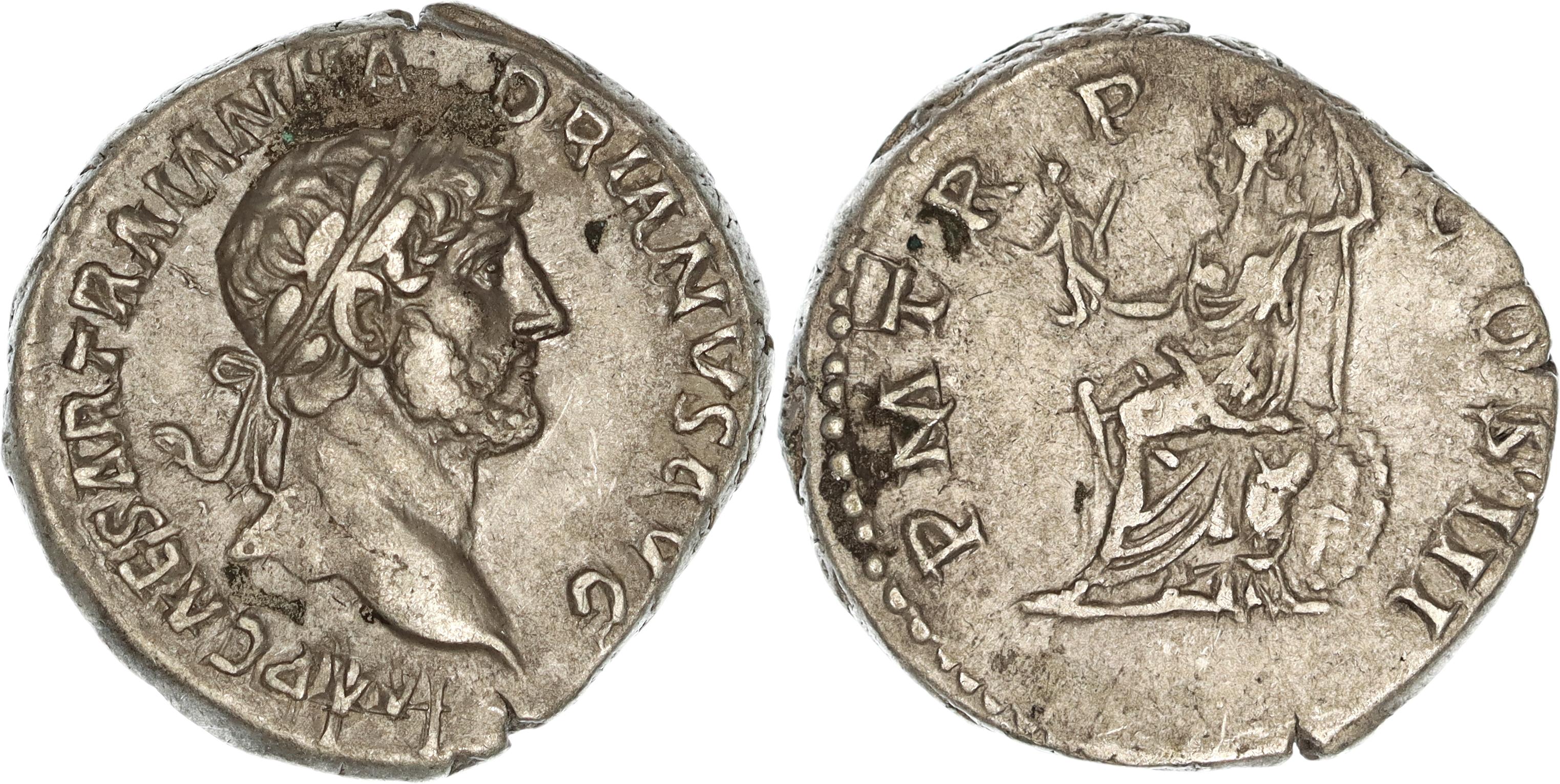Roman Empire, Hadrian, Silver Denarius, 121-123 AD, gVF
