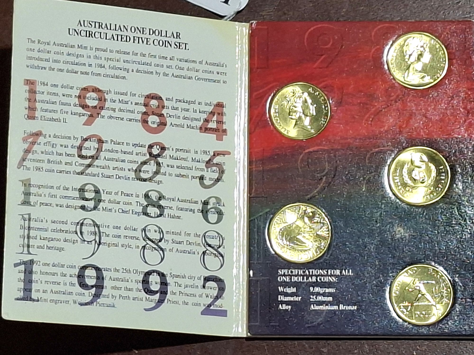 1451 · AUSTRALIAN ONE DOLLAR COIN SET